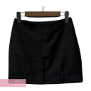 BURBERRY Short Skirt with Belt 8054494 バーバリー ベルト付きショートスカート ミニスカート デザインスカート モヘア混 裾ベルト ブラック サイズ36