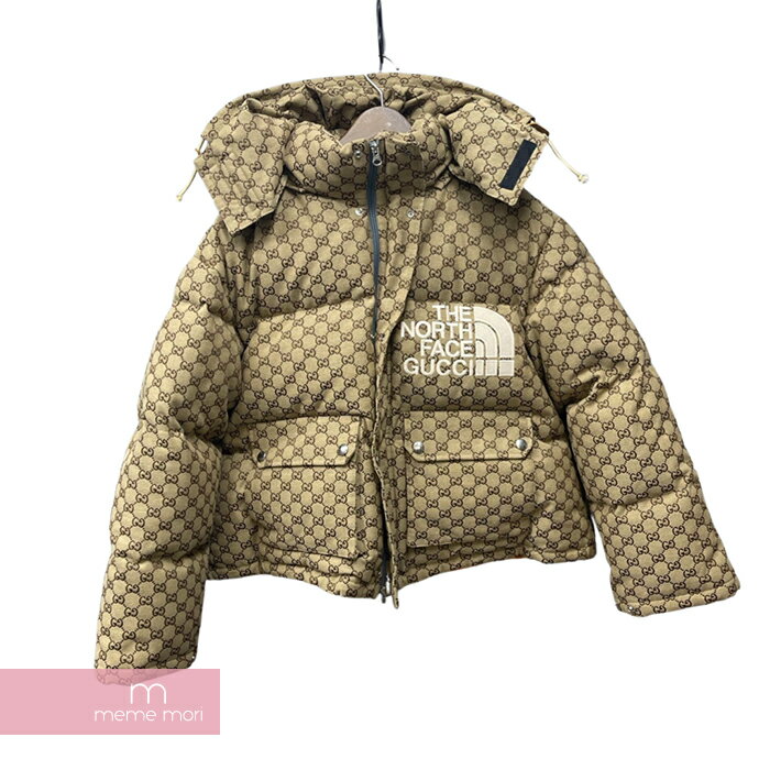 GUCCI×THE NORTH FACE 2021SS GG Canvas Bomber Jacket 657012 Z8AM4 グッチ×ノースフェイス GGキャンバスボンバージャケット ダウンブルゾン ベージュ サイズL 【240107】【新古品】