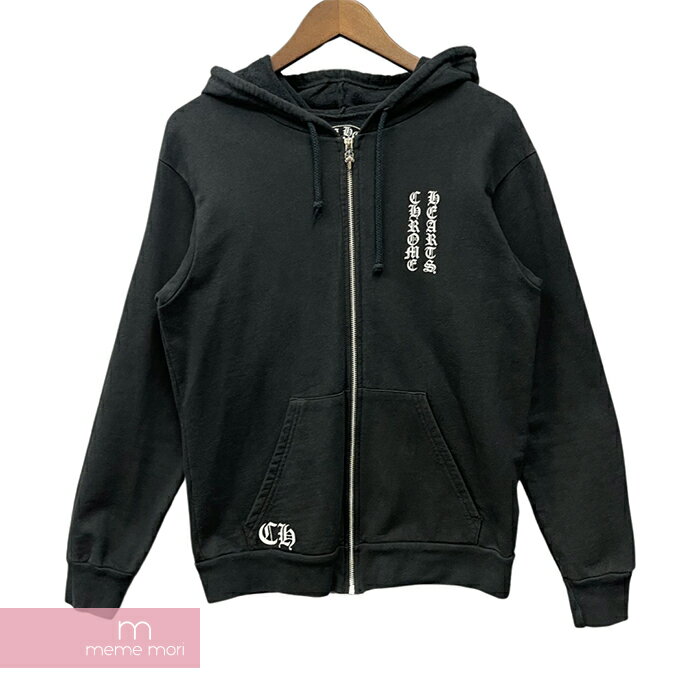 CHROME HEARTS RS Cross Print Zip Up Hoodie クロムハーツ RSクロスプリントジップアップフーディ パーカー スターククロス バックロゴ 大阪限定 ブラック サイズM 【240111】【中古-B】【me04】