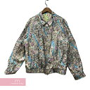 【BIG PRICE OFF】FENDI 2022SS Reversible Silk Jacket FW0554 AIAA フェンディ リバーシブルシルクジャケット 長袖 ロゴプリント ブルゾン 総柄 グリーンー×ベージュ サイズ52 【240122】【中古-B】【me04】