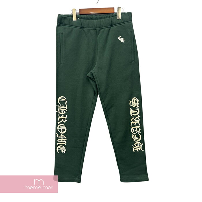 【BIG PRICE OFF】CHROME HEARTS Y NOT SLO RIDE Sweat Pants クロムハーツ ワイノットスローライドスウェットパンツ ロングパンツ ロゴ刺繍 シルバープレート グリーン サイズM 【240125】【中古-A】【me04】