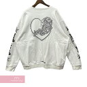 【BIG PRICE OFF】CHROME HEARTS×Deadly Doll Crewneck Sweatshirt クロムハーツ×デッドリードール クルーネックスウェットシャツ トレーナー ロゴプリント マイアミ限定 袖プリント ハート ホワイト サイズS 【240427】【中古-A】【me04】