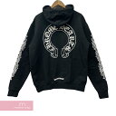 【BIG PRICE OFF】CHROME HEARTS Horseshoe Pullover Hoodie クロムハーツ ホースシュープルオーバーフーディ パーカー 袖CHクロスプリント ブラック サイズXXL 【240311】【新古品】【me04】