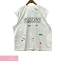 UMKOW Mesh Up Jersey UMKOWメッシュアップタンクトップジャージー メッシュTシャツ ノースリーブ 絵具プリント ホワイト サイズL 【240213】【新古品】【me04】