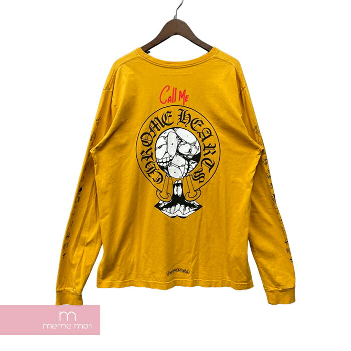 【BIG PRICE OFF】CHROME HEARTS×MATTY BOY 2019SS PPO Mustard LS Tee クロムハーツ×マッティボーイ マスタードロングスリーブTシャツ 長袖カットソー ロンT プリント Call me マスタード サイズXL 【240221】【中古-B】【me04】