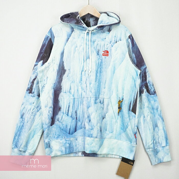 Supreme×THE NORTH FACE 2021SS Ice Climb Hooded Sweatshirt シュプリーム×ノースフェイス アイスクライムフーデッドスウェットシャツ プルオーバー パーカー フォトプリント ライトブルー サイズS