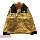 シュプリーム Supreme×The North Face 2018SS Metallic Mountain Parka Gold シュプリーム×ノースフェイス メタリックマウンテンパーカー ゴールド ナイロンジャケット ブルゾン ゴールド サイズS【221213】【新古品】【me04】