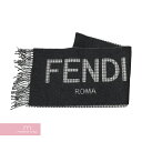 FENDI 2021AW Fendi Scarf FXT334 AHR1 フェンディ フェンディマフラー ストール カシミヤ混 フリンジ ロゴ チェック ダークグレー【230128】【中古-A】【me04】