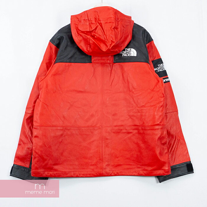 Supreme×THE NORTH FACE 2018AW Leather Mountain Jacket NF0A3VJ8 シュプリーム×ザノースフェイス レザーマウンテンジャケット マウンテンパーカー フーデッドジップアップブルゾン レッド サイズL【191021】【新古品】【me04】