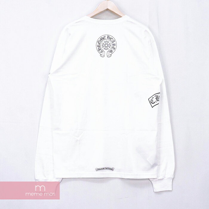 【セール】CHROME HEARTS Side Logo L/S Tee クロムハーツ サイドロゴロングスリーブTシャツ 長袖 ロンT ポケT ホワイト サイズXXL 【210215】【新古品】【me04】