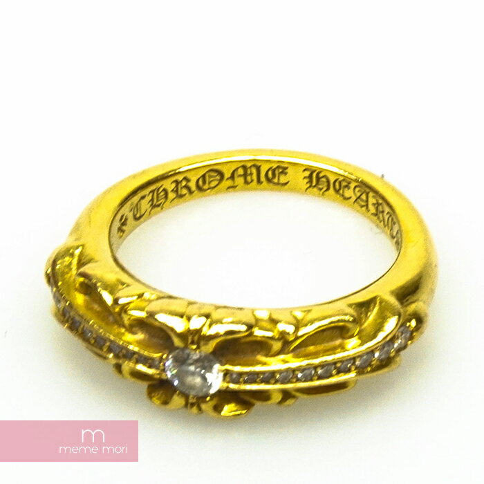 【セール】CHROME HEARTS BABY CLSC FLRL CRS クロムハーツ ベイビークラシックフローラルクロスリング ダイヤ 指輪 アクセサリー 22K 22金 ゴールド サイズ8号【210404】【中古-A】【me04】