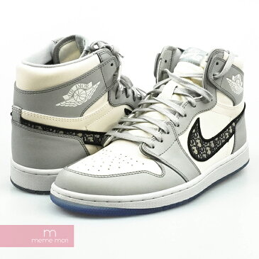 【GWセール】Dior×NIKE Jordan Brand 2020SS AIR JORDAN 1 HIGH OG CN8607-002 ディオール×ナイキ ジョーダンブランド エアジョーダン1 ハイカットスニーカー グレー サイズ44/US10(28cm)【210429】【中古-A】【me04】