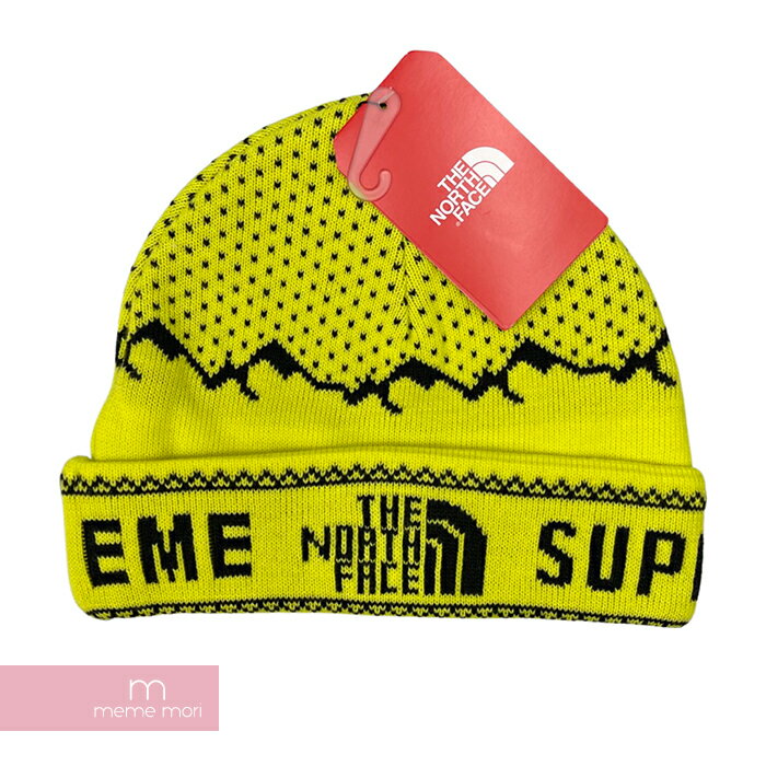 Supreme×THE NORTH FACE 2018AW Expedition Fold Beanie シュプリーム×ノースフェイス エクスペディションフォールドビーニー ロゴ ニットキャップ ニット帽 イエロー【211209】【新古品】【me04】