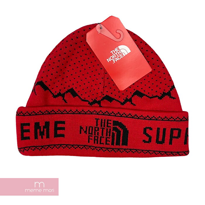 Supreme×THE NORTH FACE 2018AW Expedition Fold Beanie シュプリーム×ノースフェイス エクスペディションフォールドビーニー ロゴ ニットキャップ ニット帽 レッド【211210】【新古品】【me04】