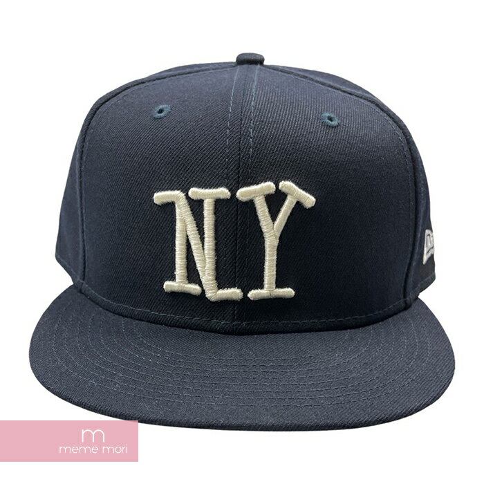 STUSSY×NEW ERA 2021SS NY New Era 59Fifty Cap ステューシー×ニューエラ NYニューエラキャップ 帽子 ロゴ刺繍 ベースボールCAP ネイビー×ホワイト サイズ7 3/8(58.7cm) 【220422】【中古-B】【me04】