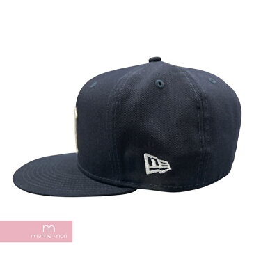 STUSSY×NEW ERA 2021SS NY New Era 59Fifty Cap ステューシー×ニューエラ NYニューエラキャップ 帽子 ロゴ刺繍 ベースボールCAP ネイビー×ホワイト サイズ7 3/8(58.7cm) 【220422】【中古-B】【me04】
