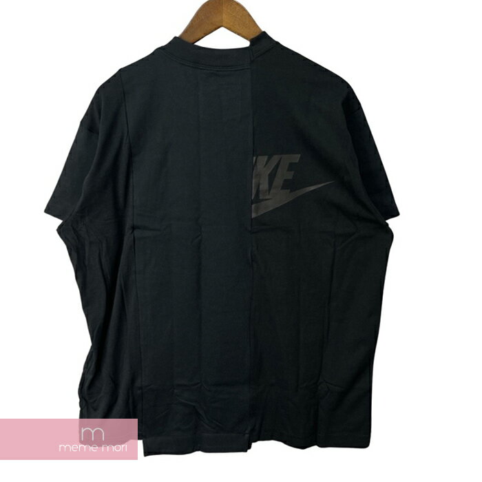 sacai×NIKE 2019AW W Nrg Ga Tee CD6310-010 サカイ×ナイキ 再構築Tシャツ 半袖カットソー ロゴプリント ハイブリッド リメイク ブラック サイズL 【220515】【新古品】【me04】