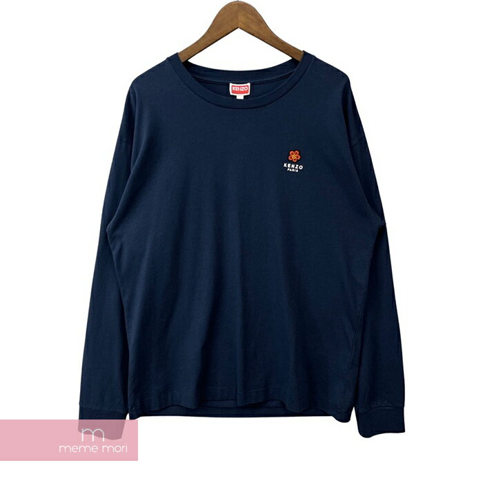 KENZO 2022SS Boke Flower Crest L/S Tee FC65TS4084SG ケンゾー ボケフラワークレストロングスリーブTシャツ 長袖カットソー ロンT 花・ロゴプリント 刺繍 NIGO ネイビー サイズL 【220721】【新古品】【me04】