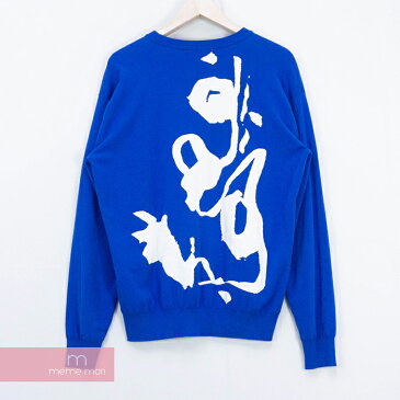 LOUIS VUITTON 2020SS LV Scribbles Intersia Crew Neck 1A7QU8 ルイヴィトン LVスクリブルインターシャクルーネックニット セーター ブルー サイズS 【200426】【中古-B】