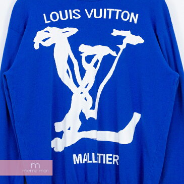 LOUIS VUITTON 2020SS LV Scribbles Intersia Crew Neck 1A7QU8 ルイヴィトン LVスクリブルインターシャクルーネックニット セーター ブルー サイズS 【200426】【中古-B】