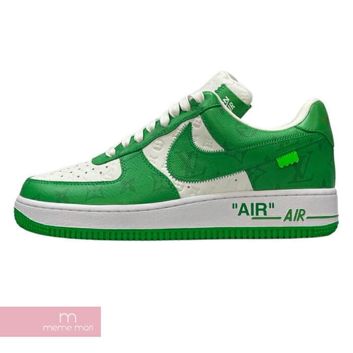 LOUIS VUITTON×NIKE 2022SS AIR FORCE 1 BY VIRGIL ABLOH 1A9V9U ルイヴィトン×ナイキ エアフォース1バイヴァージル・アブロー ローカットスニーカー ホワイト×グリーン サイズ8 【220803】【新古品】【me04】