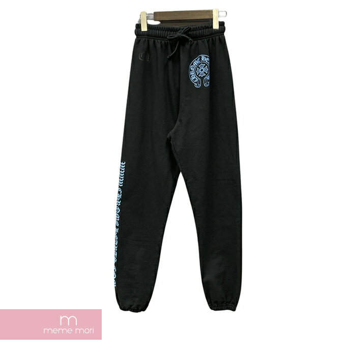 CHROME HEARTS Blue Horseshoe Sweat Pants クロムハーツ ブルーホースシュースウェットパンツ オンライン限定 ブラック×ブルー サイズXS 【231209】【中古-C】【me04】