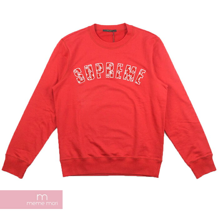 Supreme×LOUIS VUITTON 2017AW LV Arc Logo Crewneck 1A3FD1 シュプリーム×ルイヴィトン LVアーチロゴクルーネックスウェット トレーナー レッド サイズXXL【220608】【新古品】【me04】