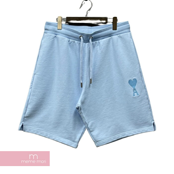 AMI PARIS Ami de Coeur Short Sky Blue E22HSO602.747 アミパリス アミドクールショーツ スカイブルー スウェットショートパンツ ハーフパンツ ハートロゴ刺繍 AMI Alexandre Mattiussi ライトブルー サイズL【230701】【新古品】【me04】