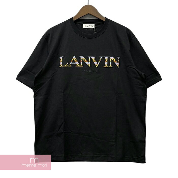 LANVIN Curb Tee RM-TS0005-J207-A22 ランバン カーブTシャツ 半袖カットソー ロゴ刺繍 ブラック サイズXL 【230617】【新古品】【me04】