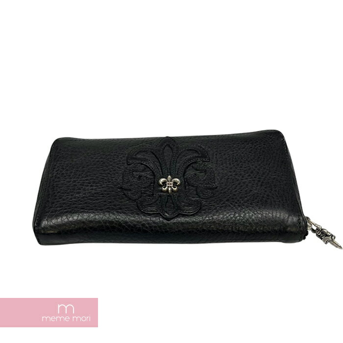 クロムハーツ 財布（メンズ） CHROME HEARTS REC F ZIP #2 WALLET BS FLUER クロムハーツ レック Fジップウォレット BSフレア キルティングパッチ レザーラウンドジップ 長財布 ブラック 【240207】【新古品】【me04】