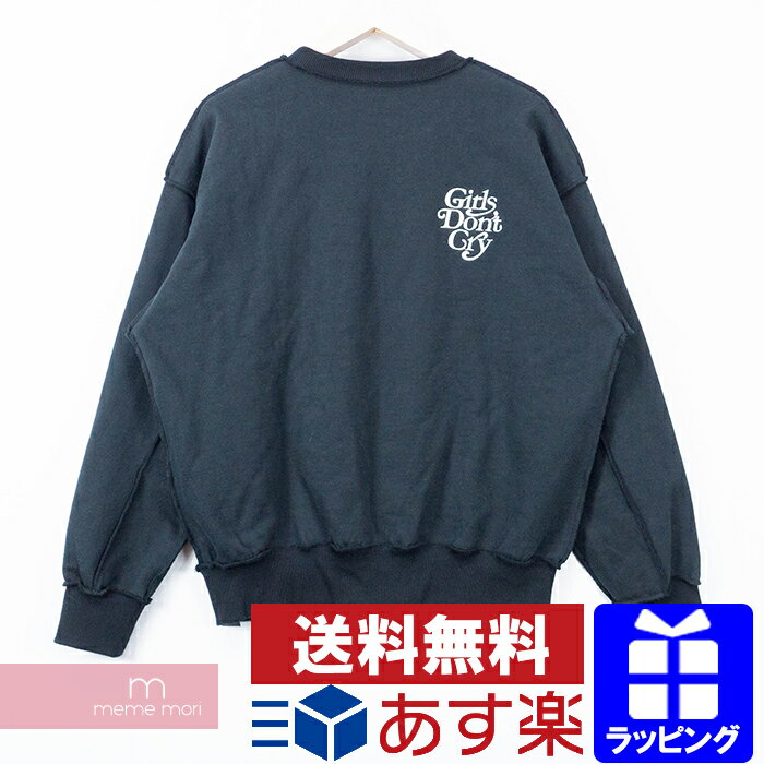 Girls Don't Cry×PHINGERIN 2019AW Crewceck Sweat PD-192-CS-011 ガールズドントクライ×フィンガリン クルーネックスウェット トレーナー バックロゴ刺繍 VERDY HARAJUKU DAY限定 ブラック サイズM プレゼント ギフト 【191123】【中古-A】