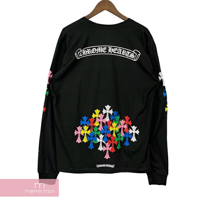 CHROME HEARTS 2022SS MLTCOL CEM CRS L/S Tee クロムハーツ マルチカラーセメタリークロスロングスリーブTシャツ 長袖カットソー ロンT ポケT バックロゴ ブラック サイズXXL 【220821】【新古品】【me04】