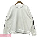 【BIG PRICE OFF】CHROME HEARTS Neck Logo Crewneck Sweatshirt クロムハーツ ネックロゴクルーネックスウェットシャツ トレーナー 袖ロゴプリント ホワイト サイズL【240321】【中古-B】【me04】