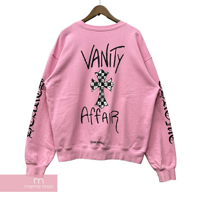 CHROME HEARTS×MATTY BOY 2019AW PPO VANITY AFFAIR SWTSHRT クロムハーツ×マッティボーイ バニティーアフェアスウェットシャツ クルーネック トレーナー プリント 99eyes ピンク サイズM