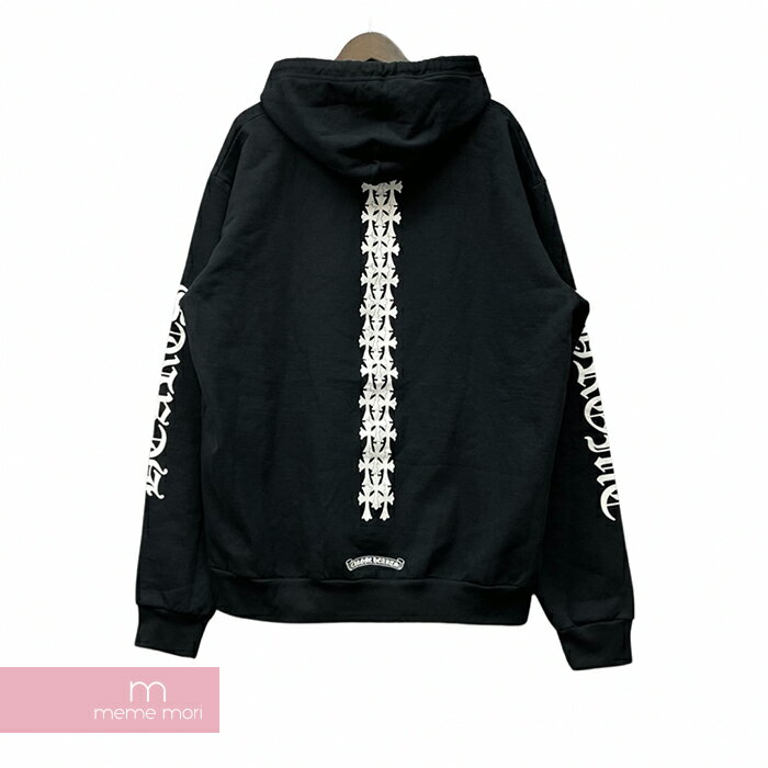 【BIG PRICE OFF】CHROME HEARTS Tire Track Hoodie クロムハーツ タイヤトラックフーディ プルオーバーパーカー トリプルクロスプリント ブラック サイズM【240322】【中古-B】【me04】