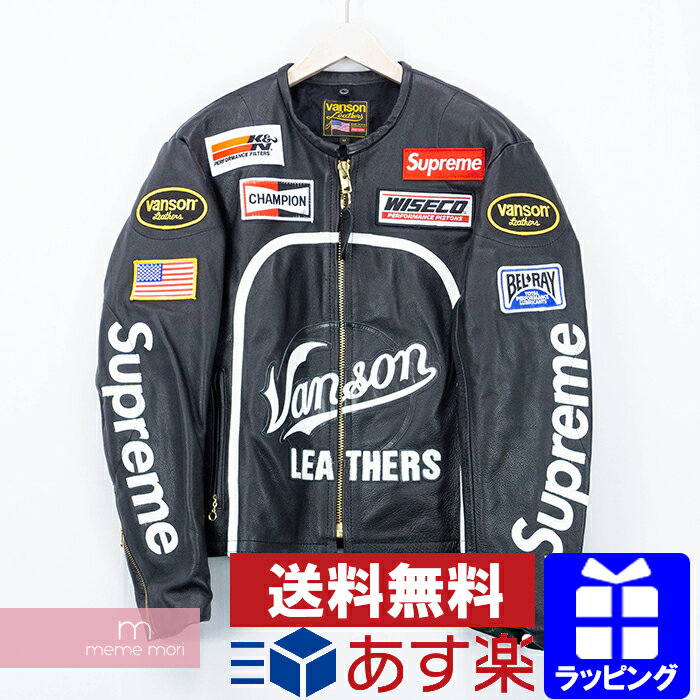 Supreme×VANSON 2017SS Leather Star Jacket シュプリーム×バンソン レザースタージャケット レーシングジャケット シングルライダース パッチ ブラック サイズM 【200126】のサムネイル