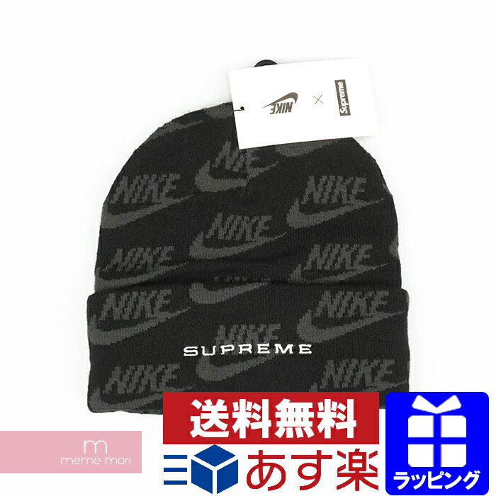 【GWセール】Supreme×NIKE 2021SS Jacquard Logos Beanie DC4110-010 シュプリーム×ナイキ ジャガードロゴビーニー ニット帽 ニットキャップ 総柄 ブラック 【210314】【新古品】