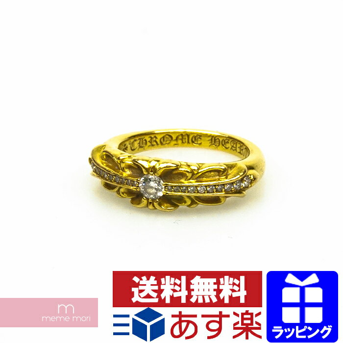 【セール】CHROME HEARTS BABY CLSC FLRL CRS クロムハーツ ベイビークラシックフローラルクロスリング ダイヤ 指輪 アクセサリー 22K 22金 ゴールド サイズ8号【210404】【中古-A】【me04】