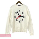 LOUIS VUITTON 2021SS Clock Intarsia Pullover 1A8P4F ルイヴィトン クロックインタルシアプルオーバーセーター ニット 時計 ホワイト サイズL【210602】【新古品】【me04】