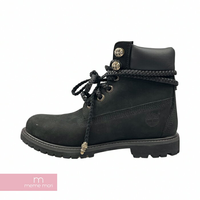 CHROME HEARTS×Timberland 6inch Premium Waterproof Boots 8658A クロムハーツ×ティンバーランド 6インチプレミアムウォータープルーフブーツ シルバー装飾 ダガー クロスボール ブラック サイズ7.5M【210703】【新古品】【me04】