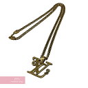 LOUIS VUITTON×NIGO 2020AW Collier Squared LV Gold Necklace MP2692 ルイヴィトン×ニゴー コリエ・スクエアード LVゴールドネックレス ペンダント ロゴ アクセサリー ゴールド