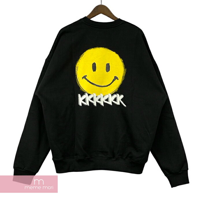 KKKKKK Smile Crewneck KKKKKK スマイルクルーネック スウェット トレーナー ロゴプリント プルオーバー ブラック 【220201】【新古品】【me04】