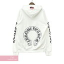 【BIG PRICE OFF】CHROME HEARTS×MATTY BOY Chomper Horseshoe Hoodie クロムハーツ×マッティボーイ チョンパーホースシューフーディ プルオーバーパーカー ホワイト サイズL 【240414】【新古品】【me04】