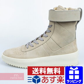 FEAR OF GOD Military Sneaker フィアオブゴッド ミリタリースニーカー ハイカット サイドジップ ベルクロ シャークソール ヌバック グレージュ サイズ42 プレゼント ギフト【191207】【新古品】