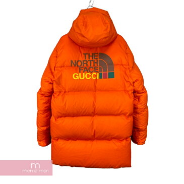 GUCCI×THE NORTH FACE 2021AW Down Jacket 663751 XLWF0 グッチ×ノースフェイス ダウンジャケット ブルゾン アウター オレンジ サイズM 【220205】【中古-A】【me04】