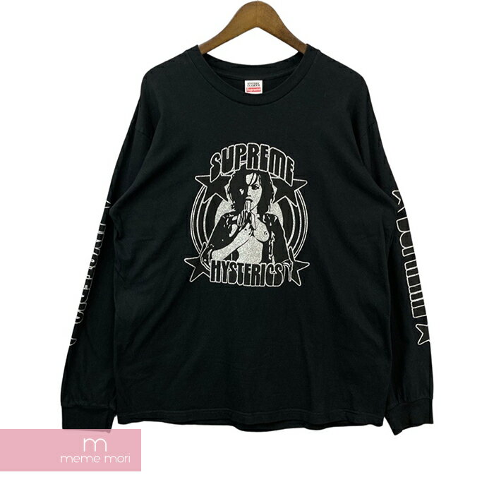 Supreme×HYSTERIC GLAMOUR 2021SS L/S Tee シュプリーム×ヒステリックグラマー ロングスリーブTシャツ 長袖カットソー ロンT プリント ラメ ブラック サイズL 【220707】【中古-B】【me04】