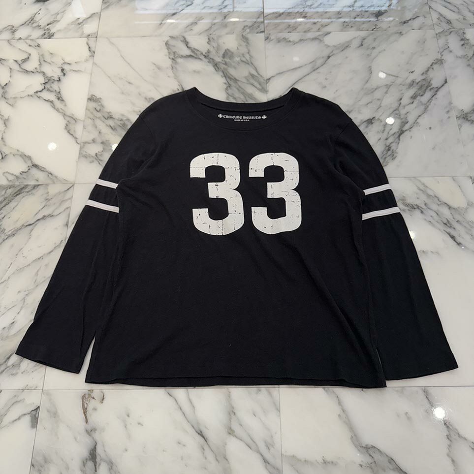 CHROME HEARTS 33 Horseshoe Crack Print Long Sleeve Tee Size M ϡ 33 ۡ塼 ...