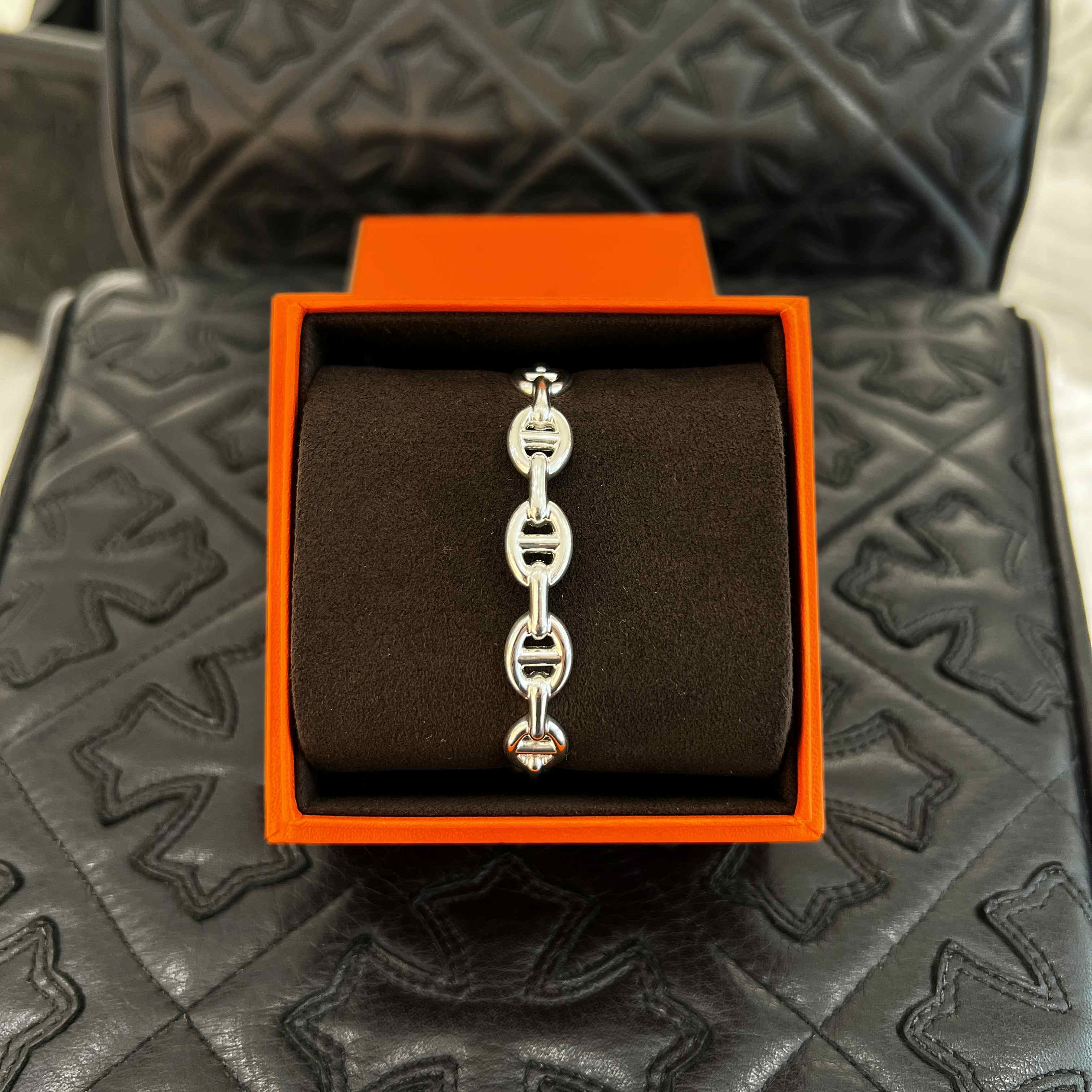 HERMES Chaine dAncre Enchainee Bracelet MM H109509B Size ST エルメス シェーヌダンクル アンシェネ ブレスレット MM アクセサリー バングル シルバー925 サイズST【250926】【新古品】