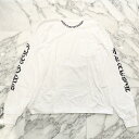 CHROME HEARTS Neck Logo Long Sleeve Tee Size M クロムハーツ ネックロゴ ロングスリーブTシャツ 長袖カットソー ロンT 胸ポケ 袖ロゴ ホワイト×ブラック サイズM【250905】【新古品】