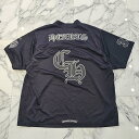 CHROME HEARTS Mesh Warm Up Jersey Size M クロムハーツ メッシュウォームアップジャージー Tシャツ 半袖カットソー 袖ロゴ スクロールロゴ ブラック×シルバー サイズM【250905】【新古品】
